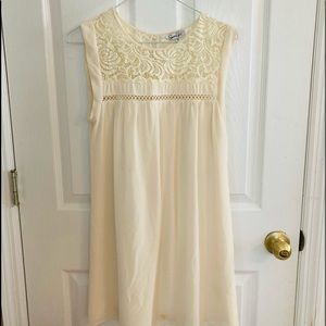 Lace white long tank top